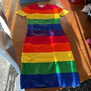 Michael Michael Kors size small knit, midi, rainbow dress brand new